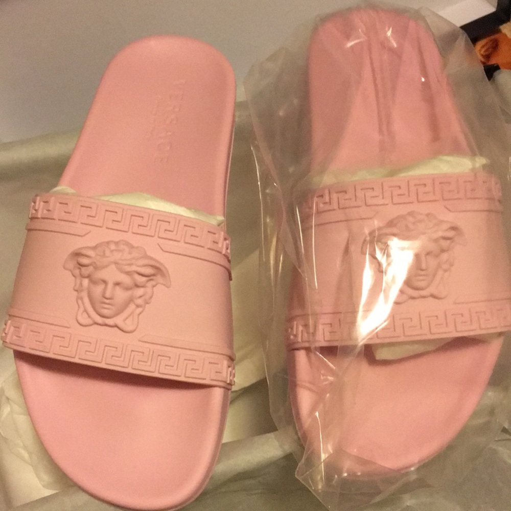 Pink Versace slides